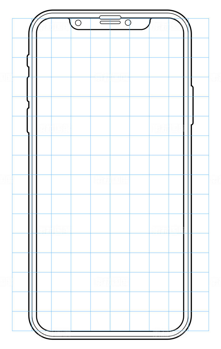 iPhone X 线框模板