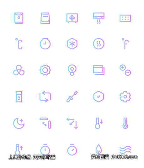 30枚空调元素图标 - 源文件
