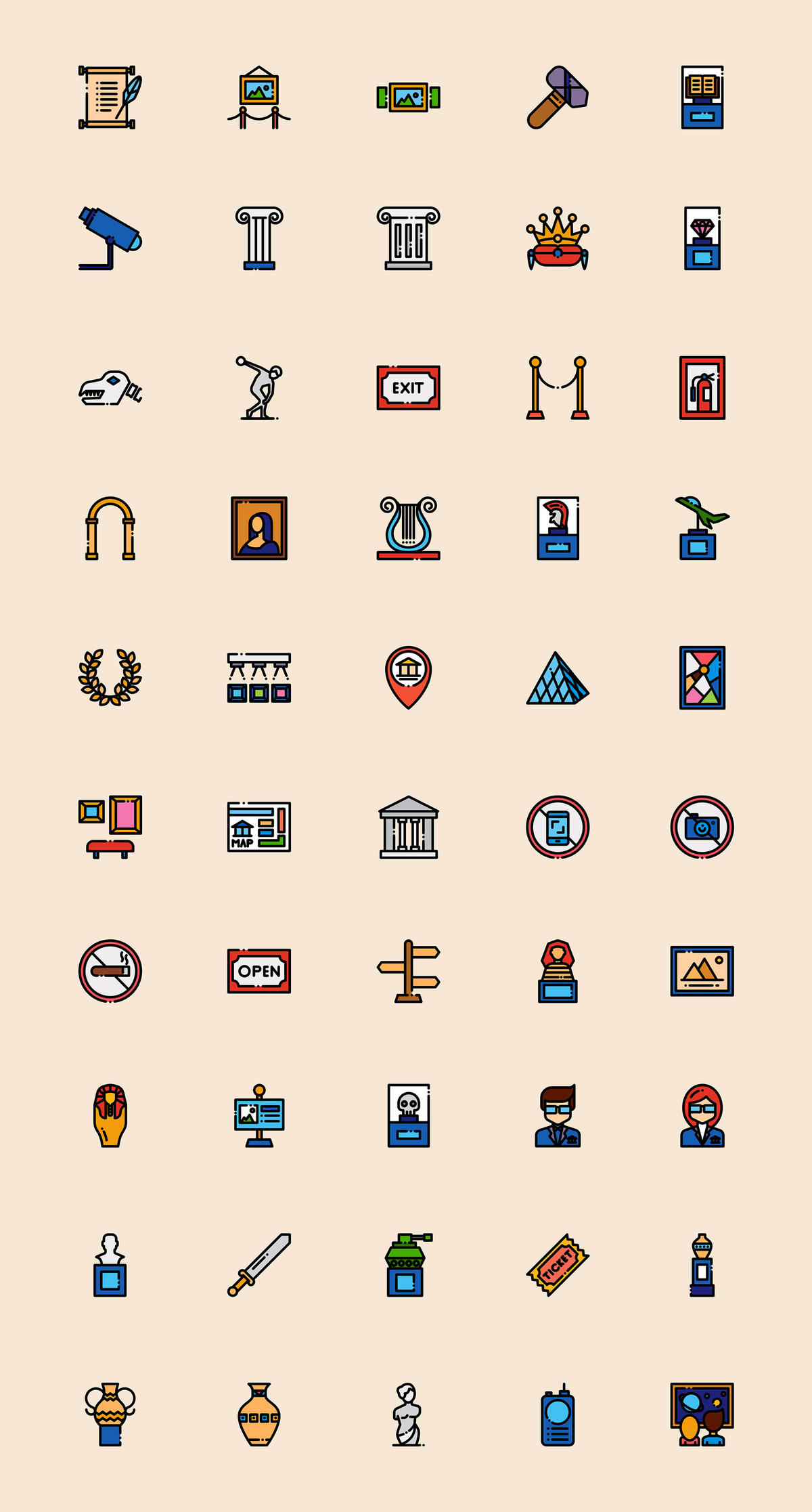 50枚博物馆元素图标