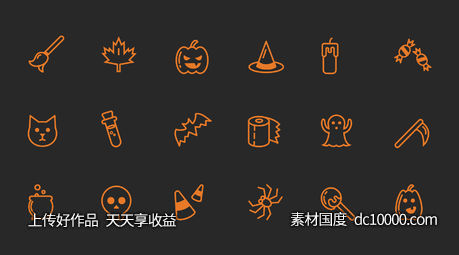 Halloween Icon Set-源文件-素材国度dc10000.com