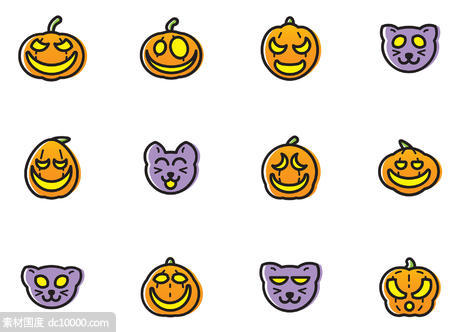 Halloween Pumpkin and Cat - 源文件