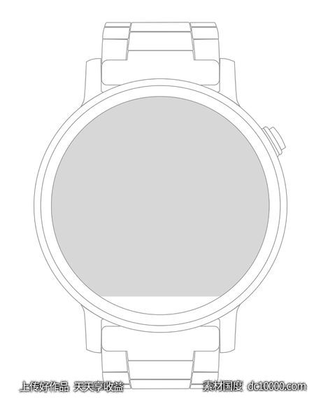 Moto 360 线框-源文件-素材国度dc10000.com