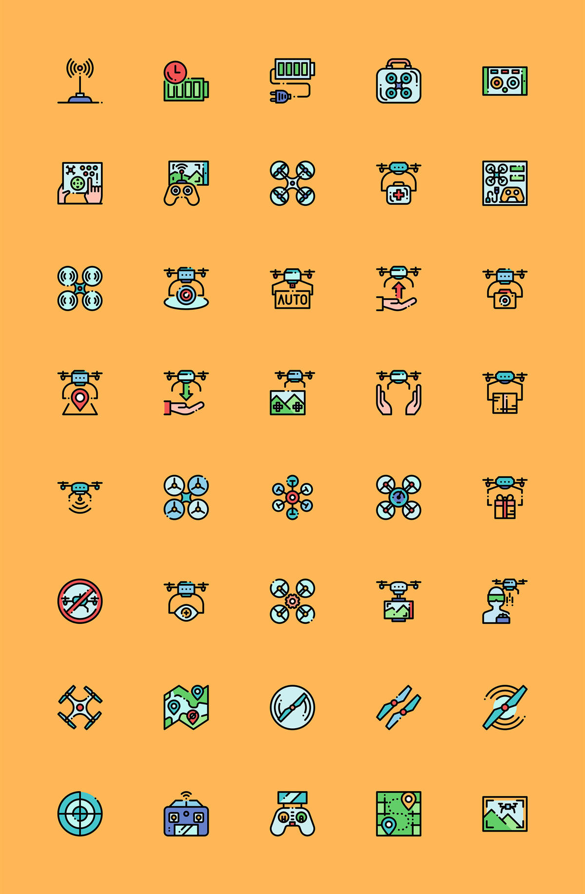 40 枚无人机元素图标 .sketch素材下载