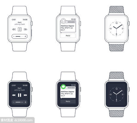 Apple Watch Wireframe - 源文件