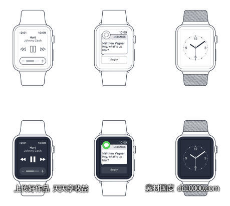 Apple Watch Wireframe - 源文件