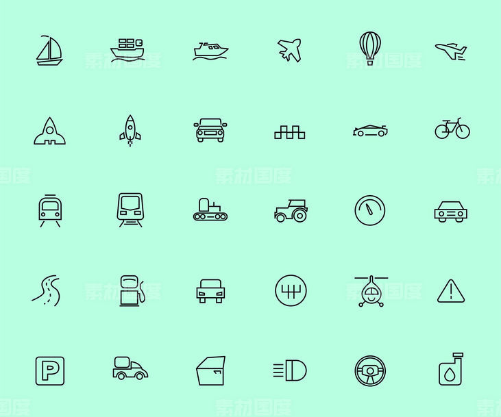 30  Transport  Icons
