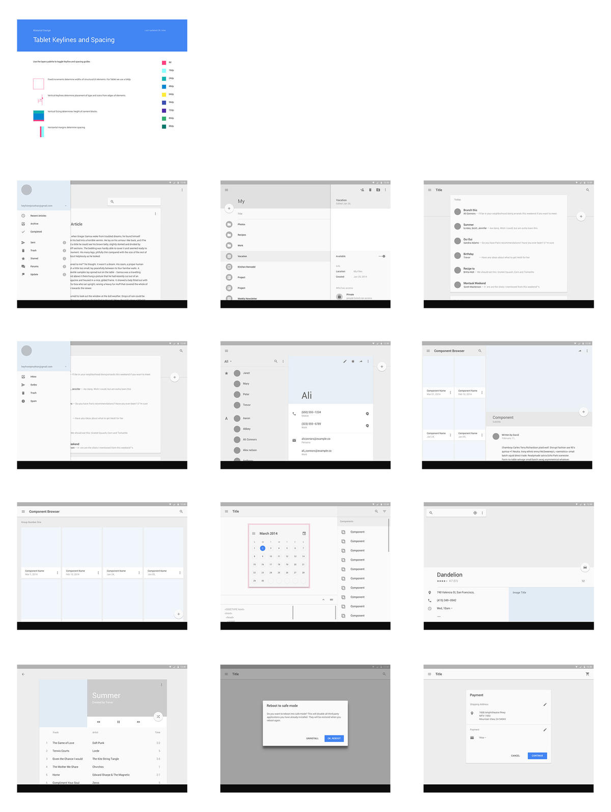 Android L Tablet UI  Template
