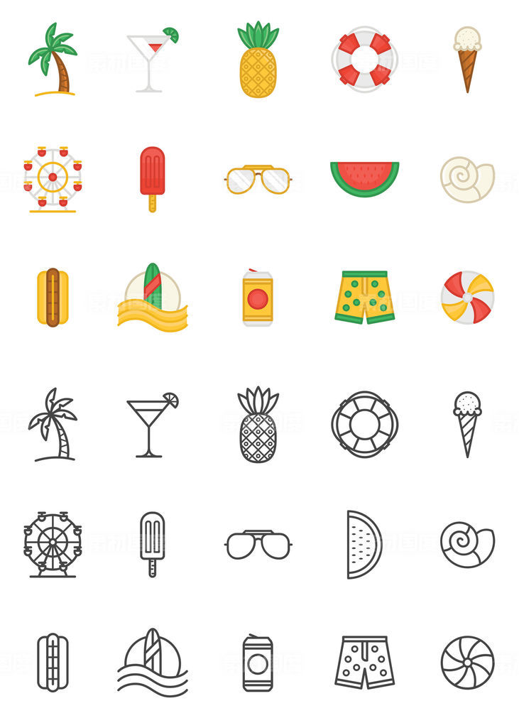 Summer Colorful Icons
