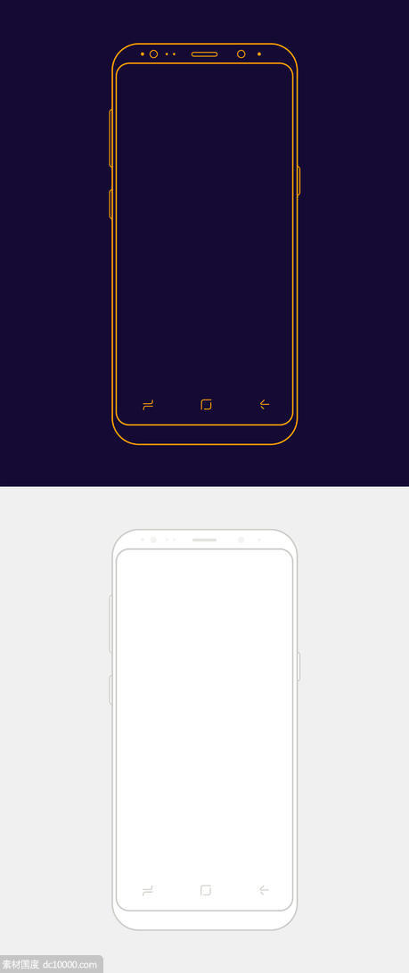 2枚极简三星Galaxy S8 线框模型 - 源文件