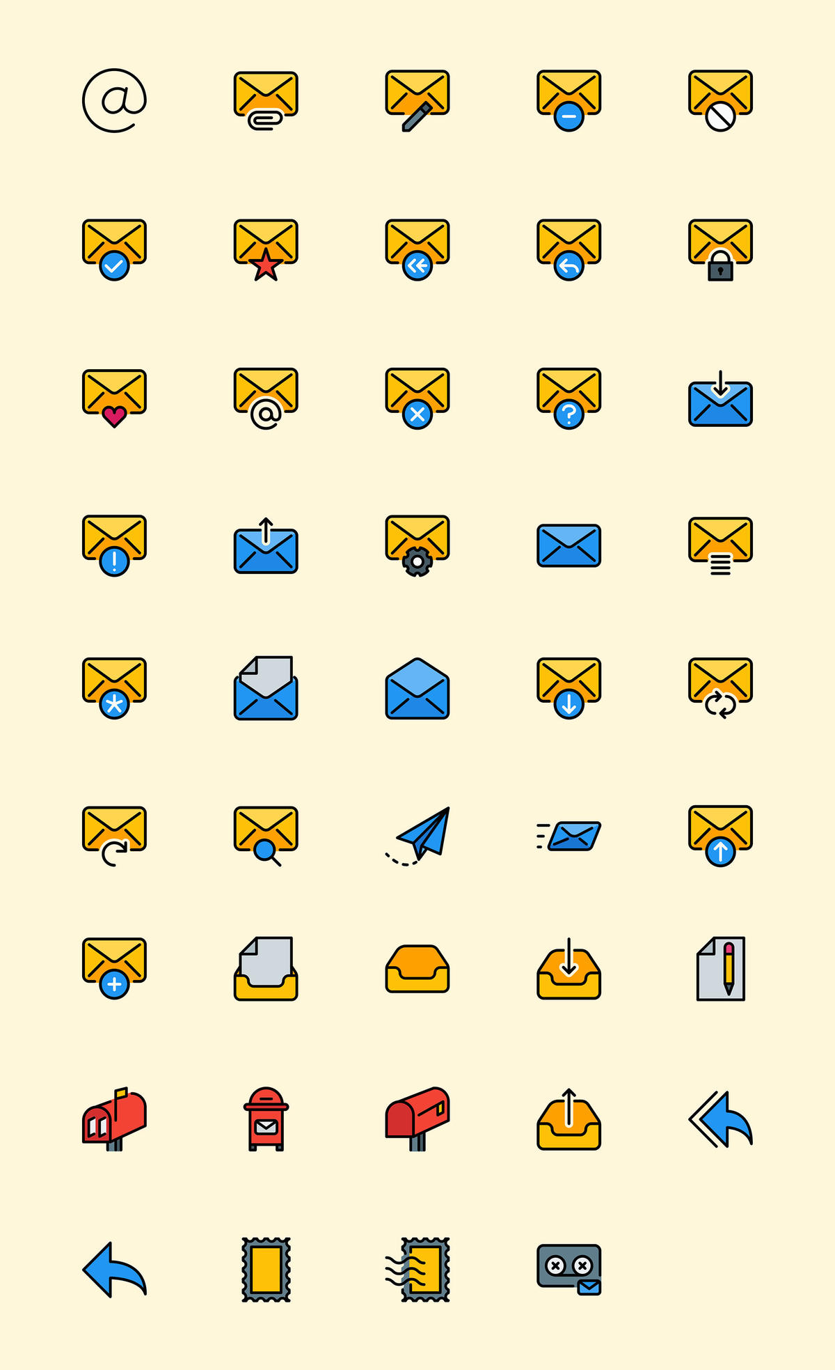 44个email邮件相关的图标 .sketch素材下载