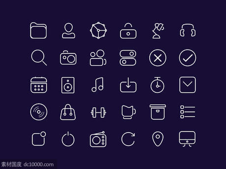 30 Useful Line Icons - 源文件
