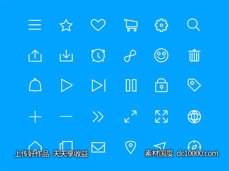 线性图标集-源文件-素材国度dc10000.com