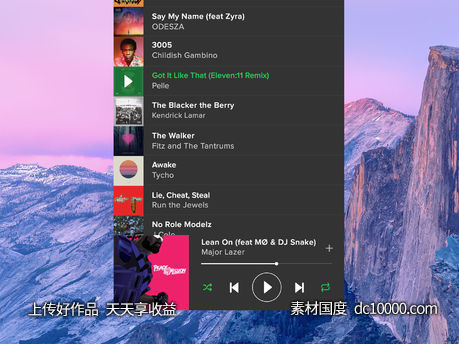 Spotofy  Mini  Player Concept-源文件-素材国度dc10000.com