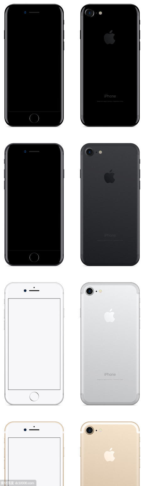 iPhone 7 正背面全色系模型 - 源文件