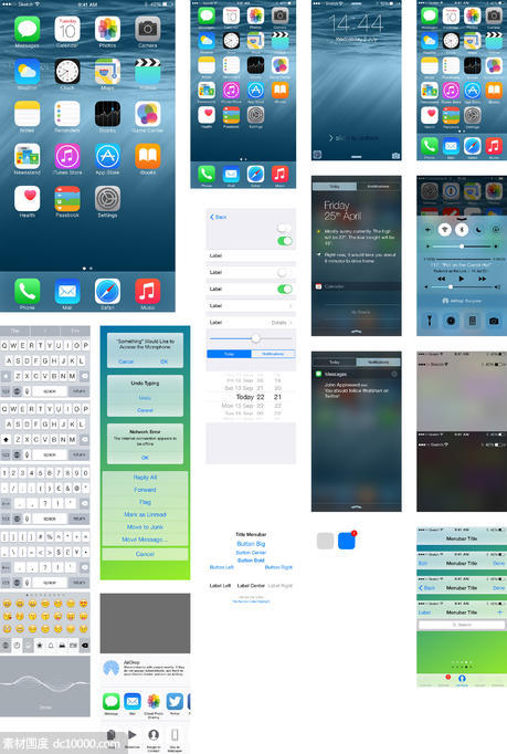 iOS 8 UI Kit - 源文件