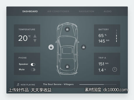 车载应用界面-源文件-素材国度dc10000.com