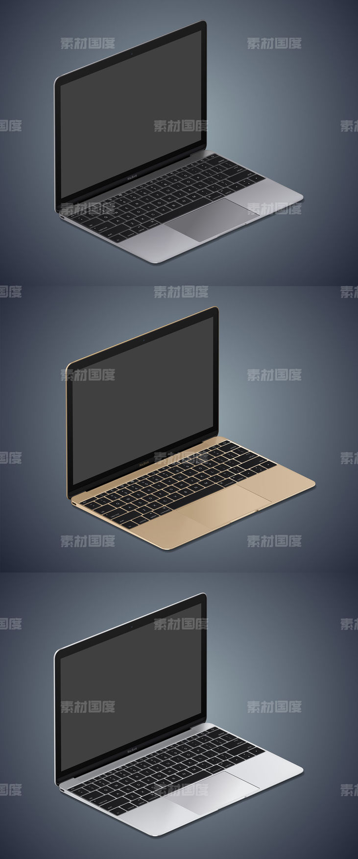 MacBook 轴测图模型