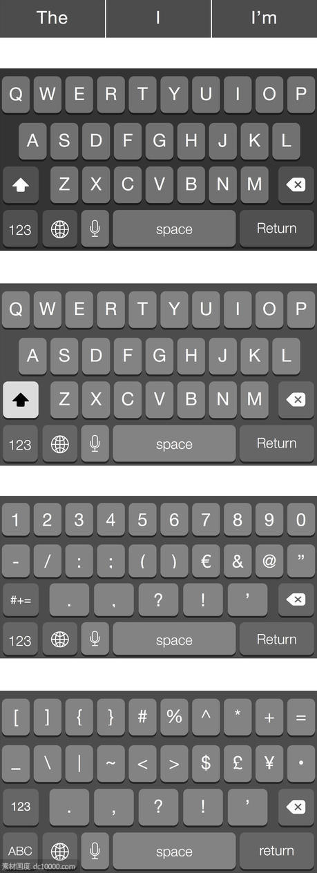 iOS 8 Dark Keyboard - 源文件