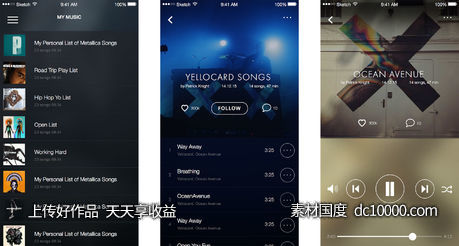 Music App Player Concept-源文件-素材国度dc10000.com