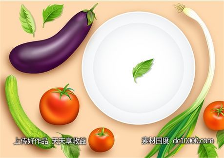 餐饮美食食材厨房外卖炒菜AI矢量素材-源文件-素材国度dc10000.com