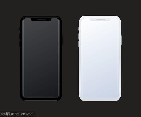 iPhone X  简约深空灰银色简约模型 - 源文件
