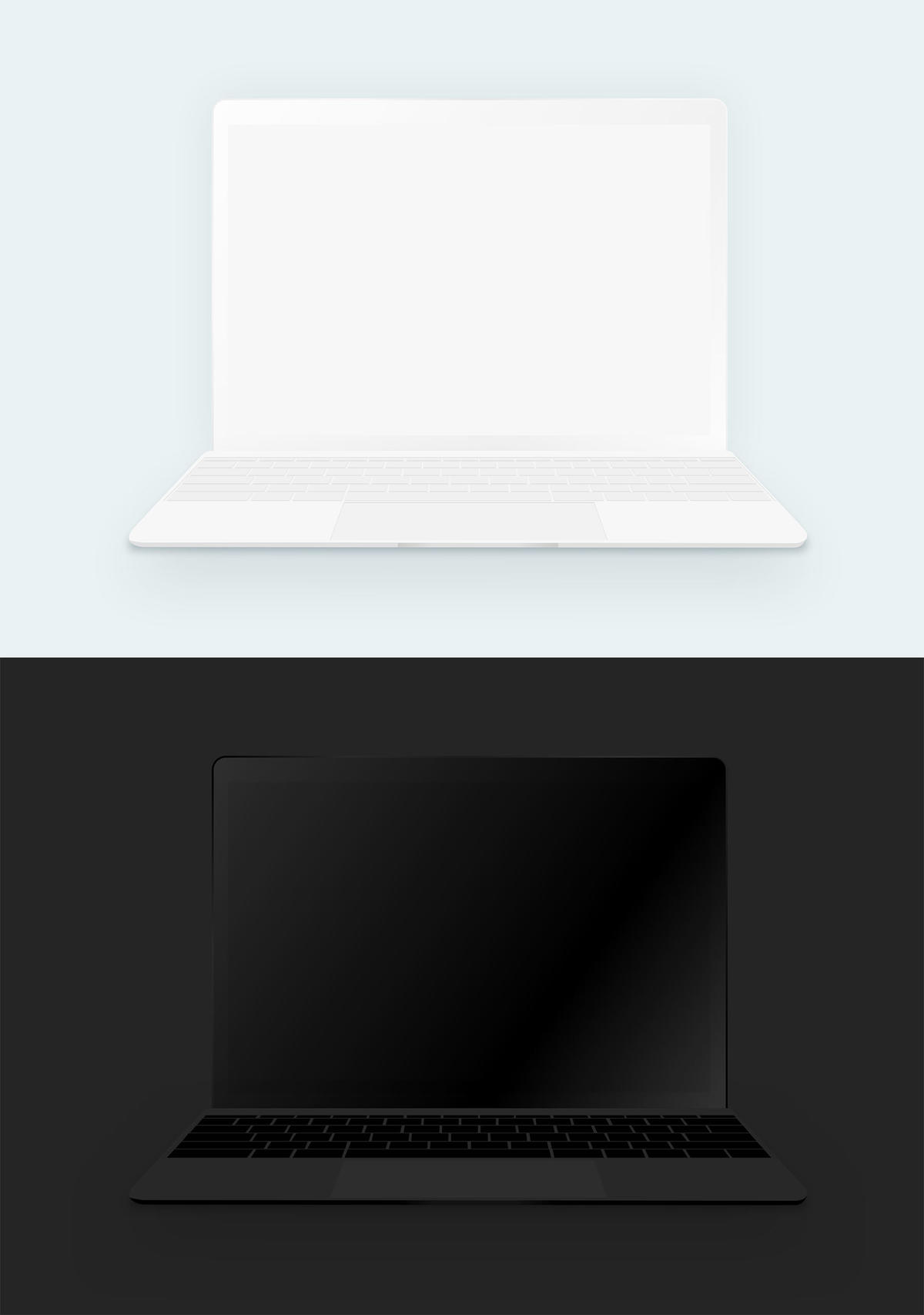 MacBook 简约黑白模型