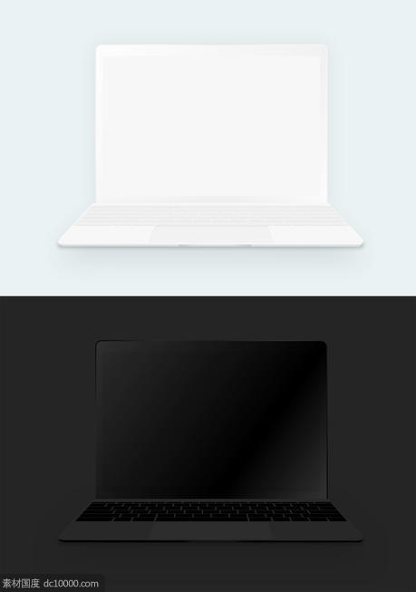 MacBook 简约黑白模型 - 源文件