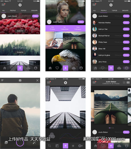 Photo Splash iOS UI Kit-源文件-素材国度dc10000.com