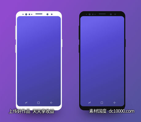 三星Galaxy S9 扁平模型-源文件-素材国度dc10000.com