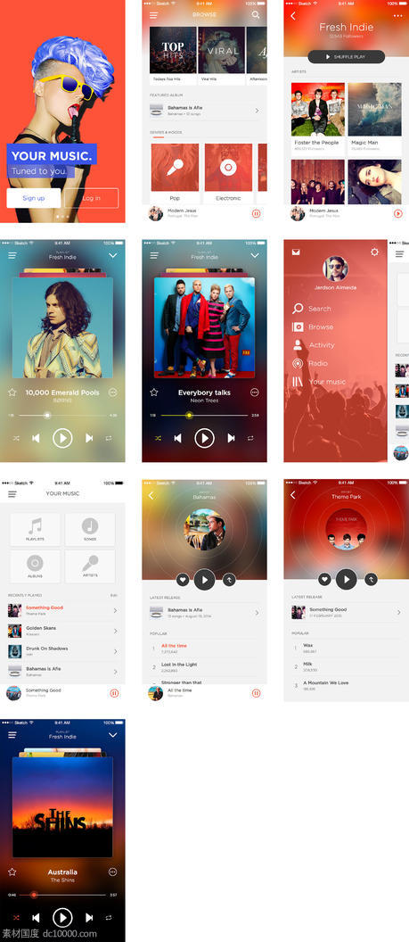 Music App UI Kit - 源文件