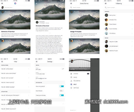 Stories Blog UI Kit-源文件-素材国度dc10000.com