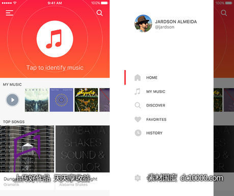 Music Identifier UI-源文件-素材国度dc10000.com