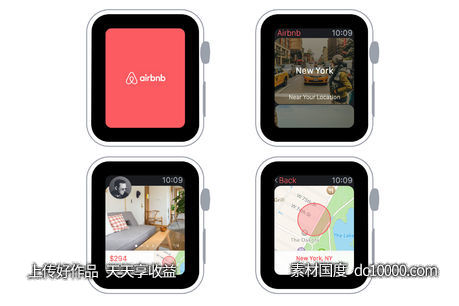 AirBnb Apple Watch UI-源文件-素材国度dc10000.com