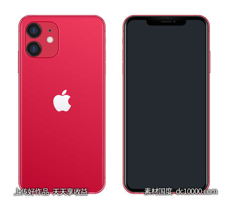 iPhone 11  红色模型-源文件-素材国度dc10000.com