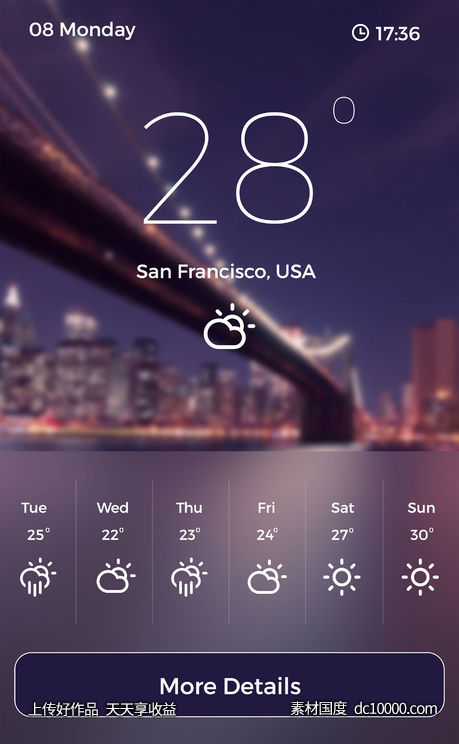 Today Weather UI-源文件-素材国度dc10000.com