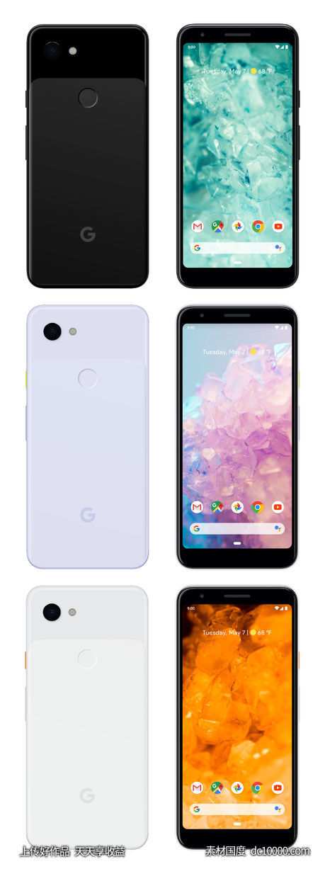 谷歌 Pixel 3a 全色系模型-源文件-素材国度dc10000.com