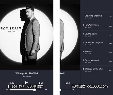 Dark Music UI-源文件-素材国度dc10000.com