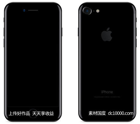 iPhone 7 亮黑色模型-源文件-素材国度dc10000.com