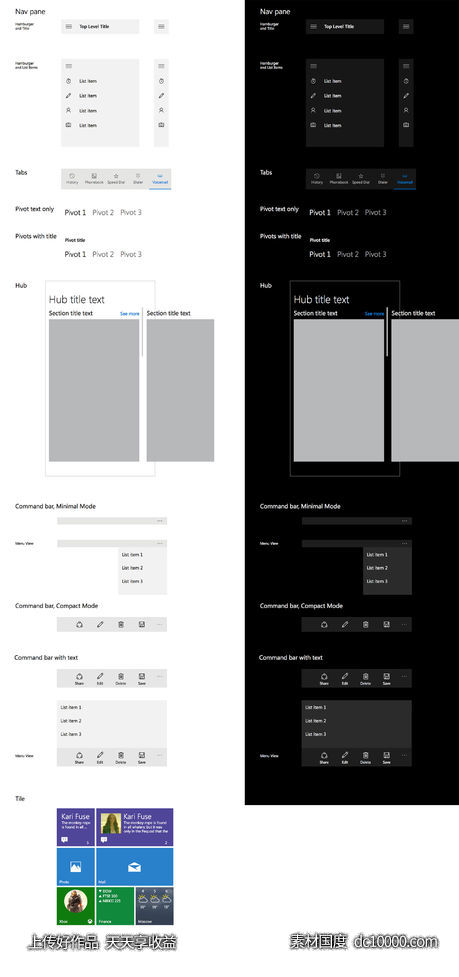 Windows10 UI Kit-源文件-素材国度dc10000.com