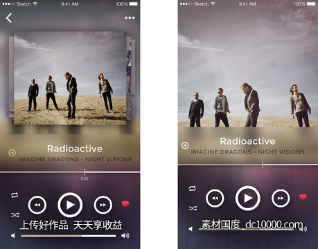 Music Player iOS UI-源文件-素材国度dc10000.com