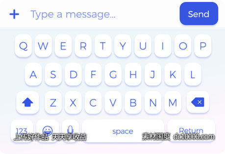 White Keyboard UI-源文件-素材国度dc10000.com