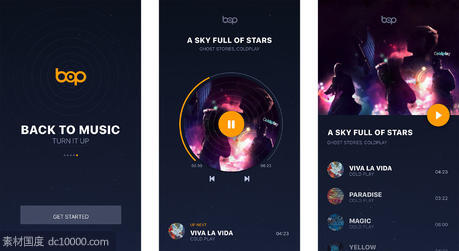 Bop Music app .sketch 素材下载 - 源文件