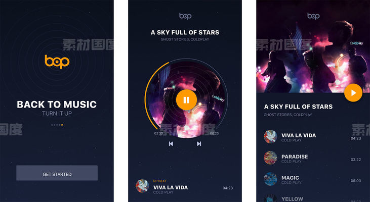 Bop Music app .sketch 素材下载