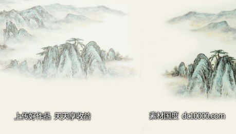 中式古典传统背景中国风宣纸设计素材-源文件-素材国度dc10000.com