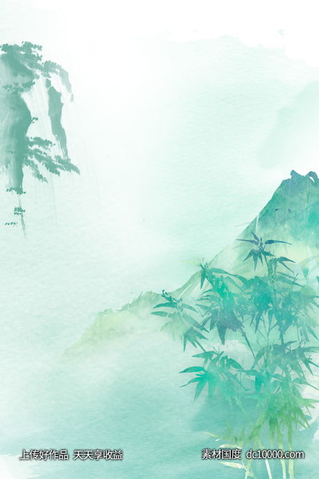 中式古典传统背景中国风宣纸设计素材-源文件-素材国度dc10000.com
