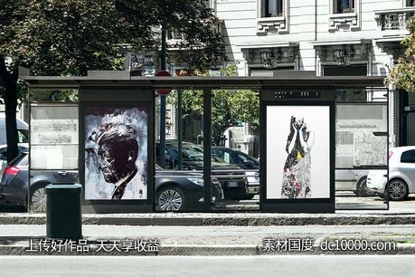 公交站海报广告设计展示样机[PSD]-源文件-素材国度dc10000.com