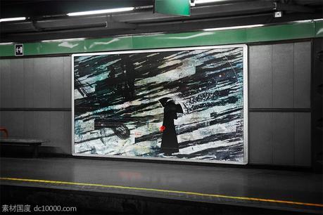 地铁通道广告设计展示样机素材下载[PSD] - 源文件