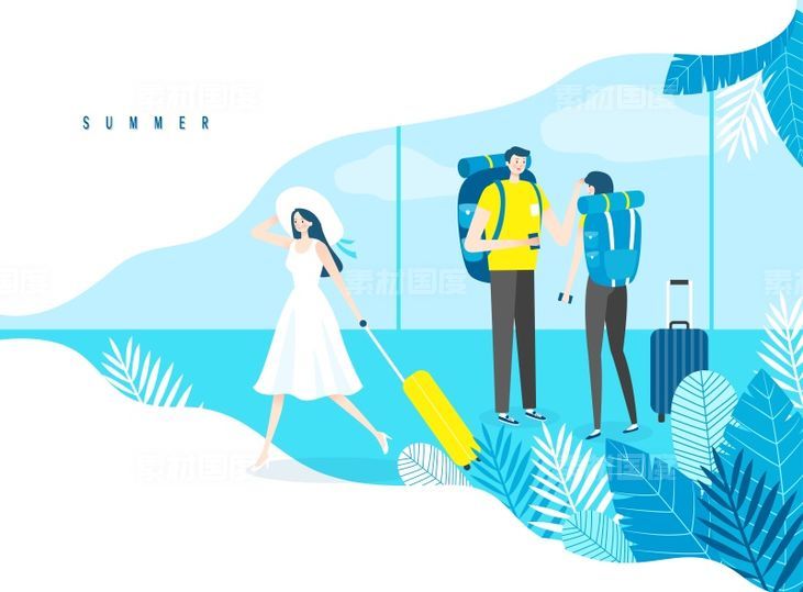 清凉夏季旅游度假蓝色海洋海海报