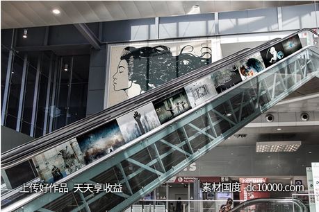 电梯通道广告设计展示样机素材下载[PSD]-源文件-素材国度dc10000.com