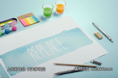 水彩画本透视角度样机下载[PSD] - 源文件